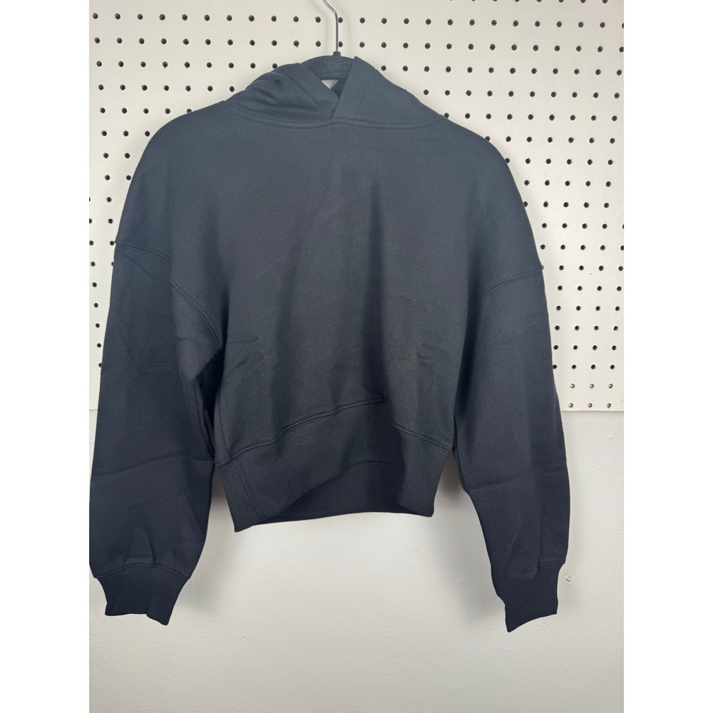 Wild Fable Ebony Black‎ Cropped Pullover Hoodie Sweatshirt XS 331 11 7512